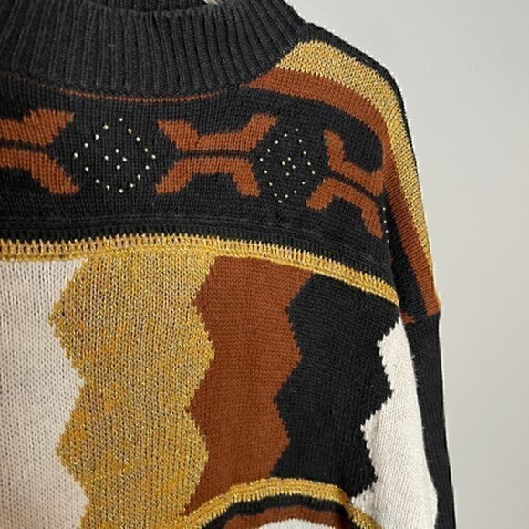 Vintage patterned beaded long sweater - Picture 3 of 5